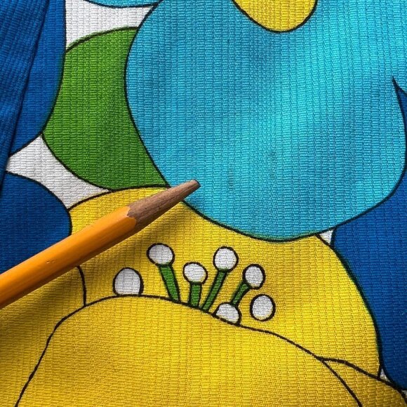 Epic Vintage Hawaiian Maxi Dress Floral 60s 70s Mod Tiki Bar Waterfall Back - Picture 9 of 9